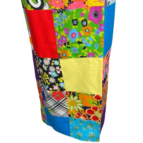 Vtg 60s Handmade Patchwork Hippie Cottagecore Psychedelic Wrap Maxi Skirt XS - Picture 5 of 11